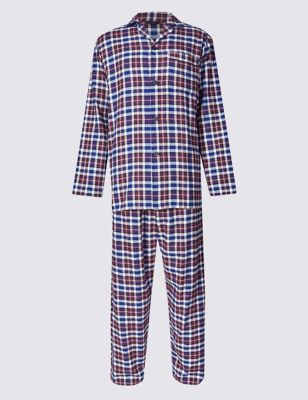 Brushed Cotton Stay Soft Checked Pyjamas